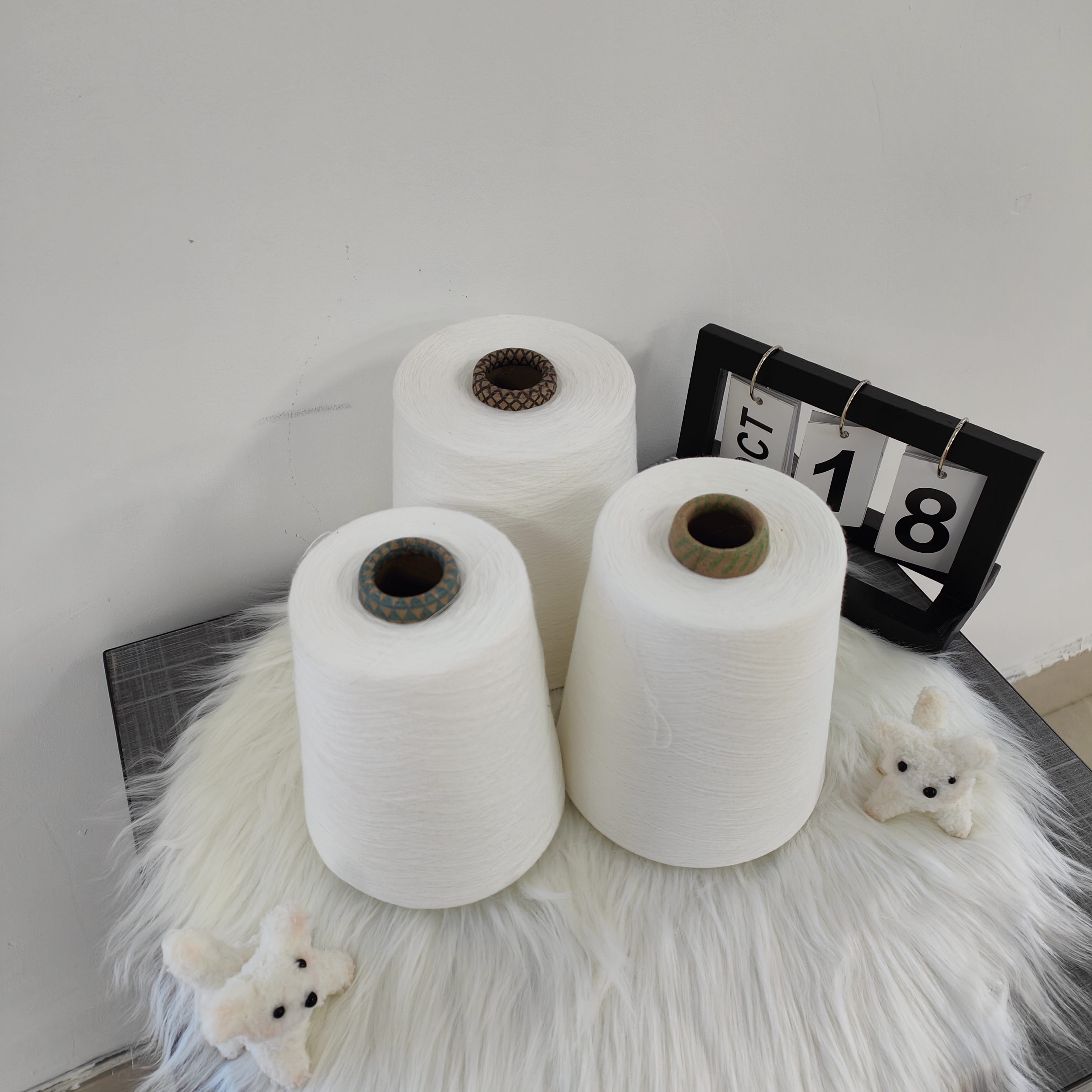 宁波阻燃合股纱 高强力毛羽少 窗帘沙发装饰防护面料用纱 阻燃腈棉纱